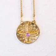 4 Leg Straight Nuclear Receptor gold Pink Tourmaline Pink Topaz