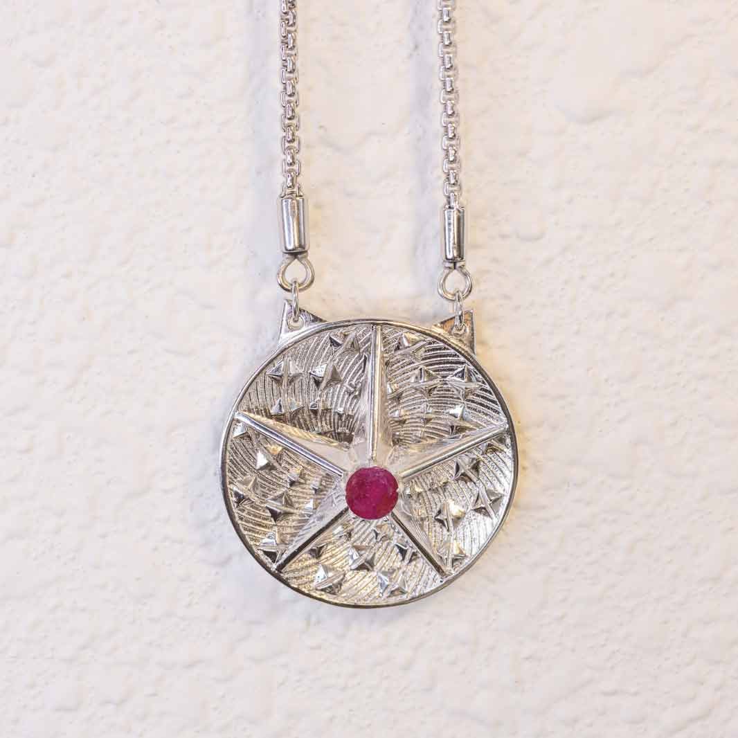 star of life silver Natural Ruby Lab Ruby